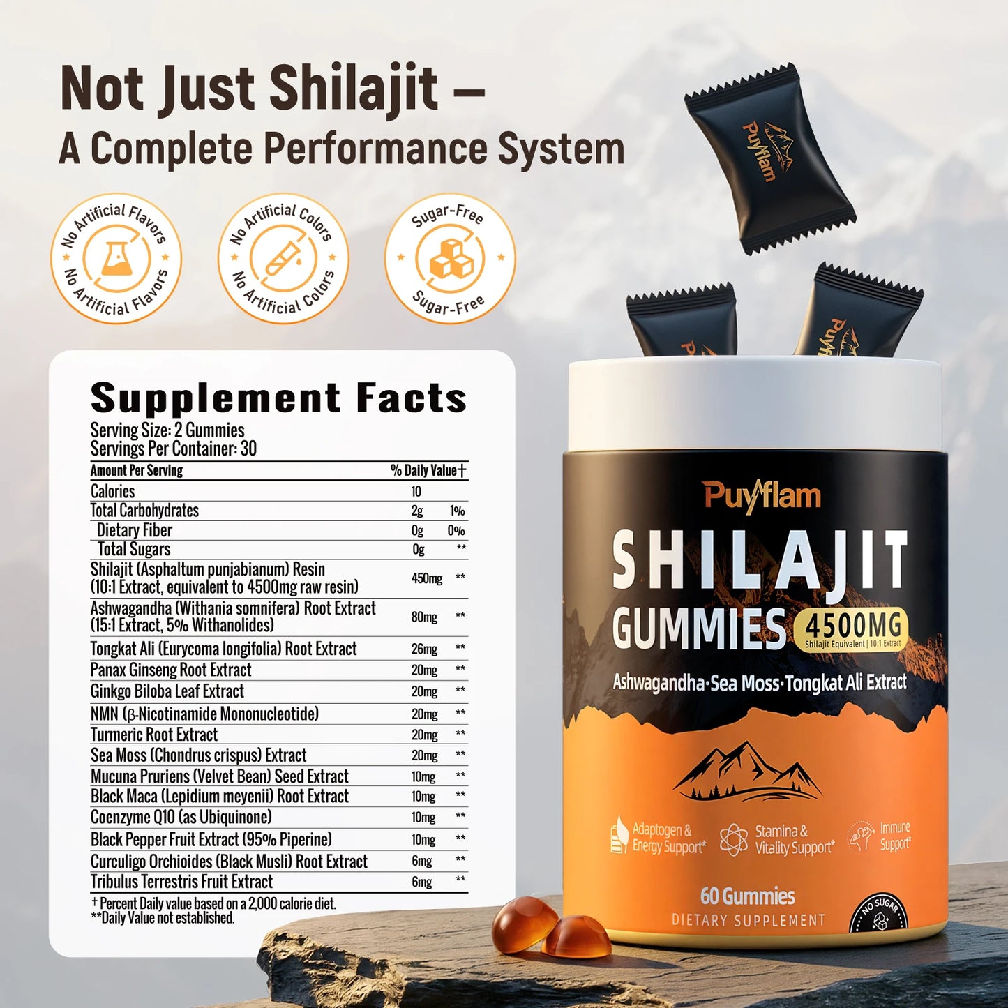 Potent Shilajit Gummies for Immune Support - 4500MG Strength