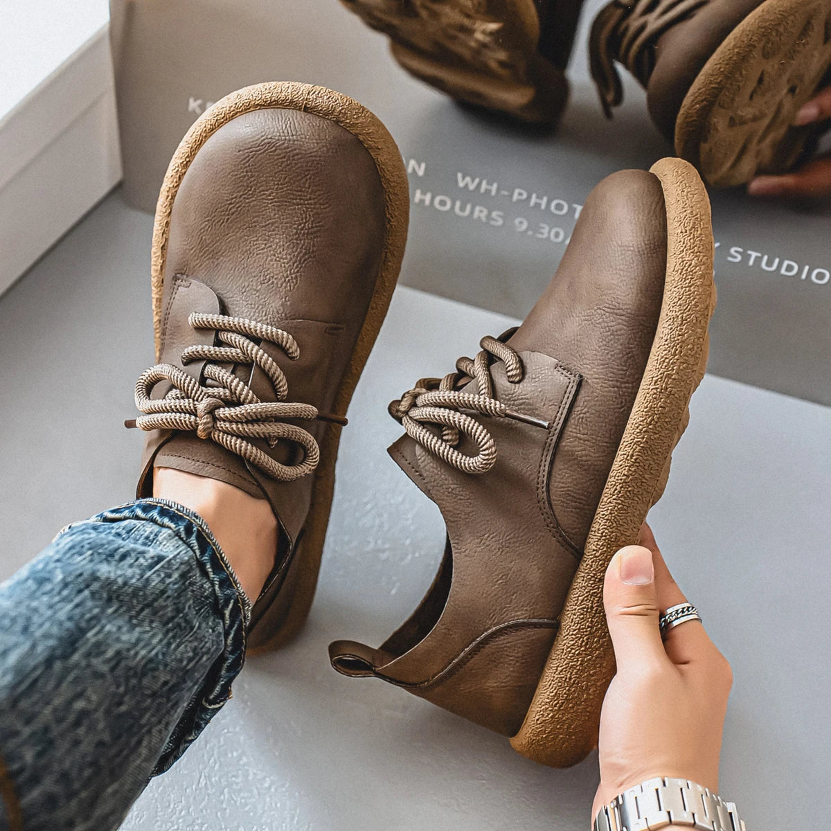 Men's Plus Size Retro PU Leather Ankle Shoes | Comfortable Casual Wear