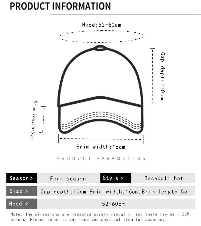 Unisex Embroidered Baseball Hats | Breathable Sun Protection Caps
