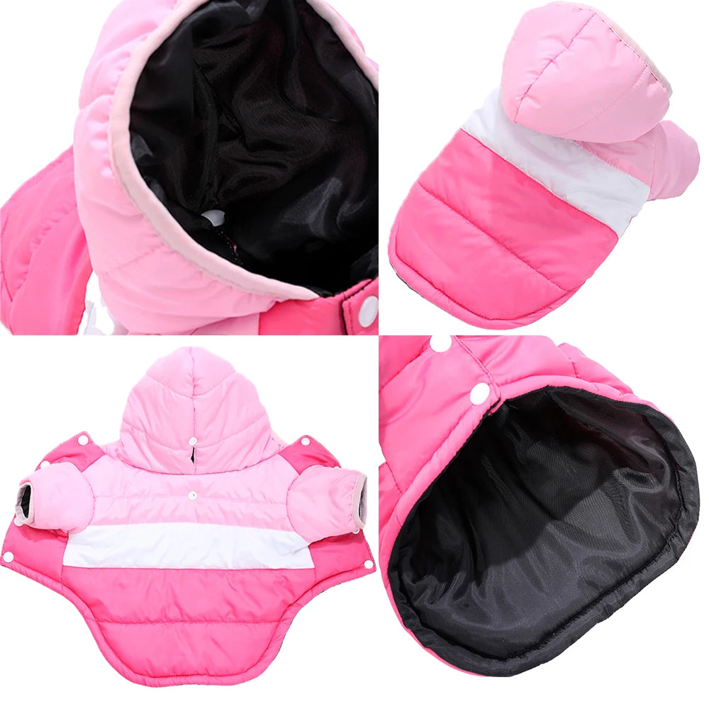 Chaqueta cálida cortavientos con capucha para mascotas | Mantente abrigado y con estilo