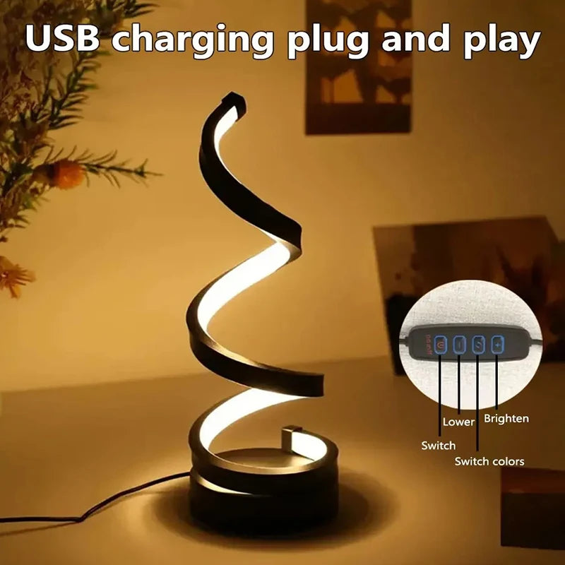 Dimmable USB LED Night Light Lamp | Modern 3D Ring Design