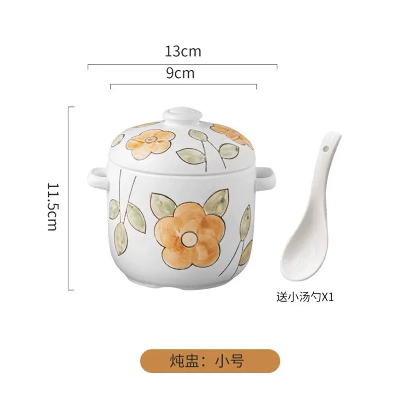 Hand-Painted Ceramic Stew Pot | Versatile Heat-Resistant Cookware