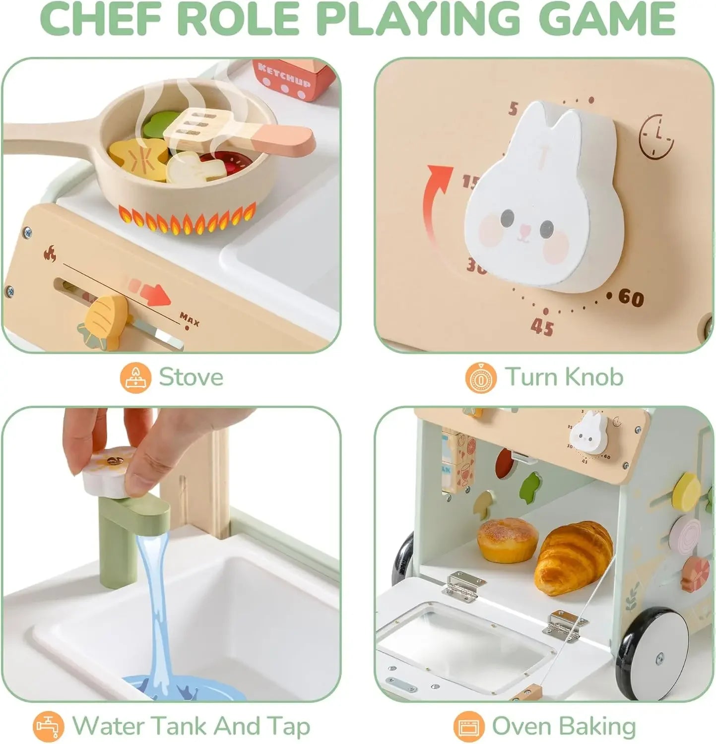 Adjustable Wooden Baby Walker | Montessori Push Toy for Toddlers
