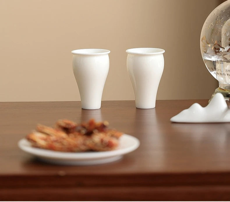 Elegante Copa de Vino Blanco de Cerámica Estilo Japonés | Exquisito Regalo de Cristalería
