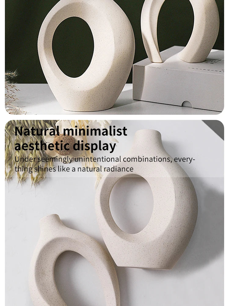 Elegant White Plastic Vase Set | Modern Home Decor for All Spaces