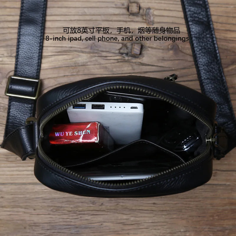 Bandolera de cuero genuino para hombre | Elegante y duradera