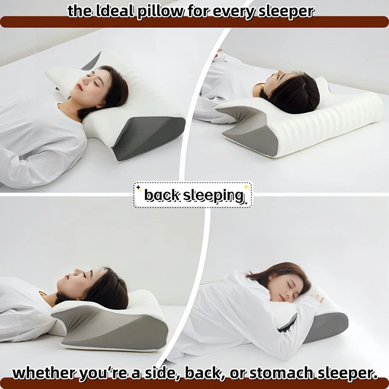 Ergonomic Memory Foam Cervical Orthopedic Pillow 2 in 1 Contour Neck Support Pillow for Neck Pain Relief 1 pc