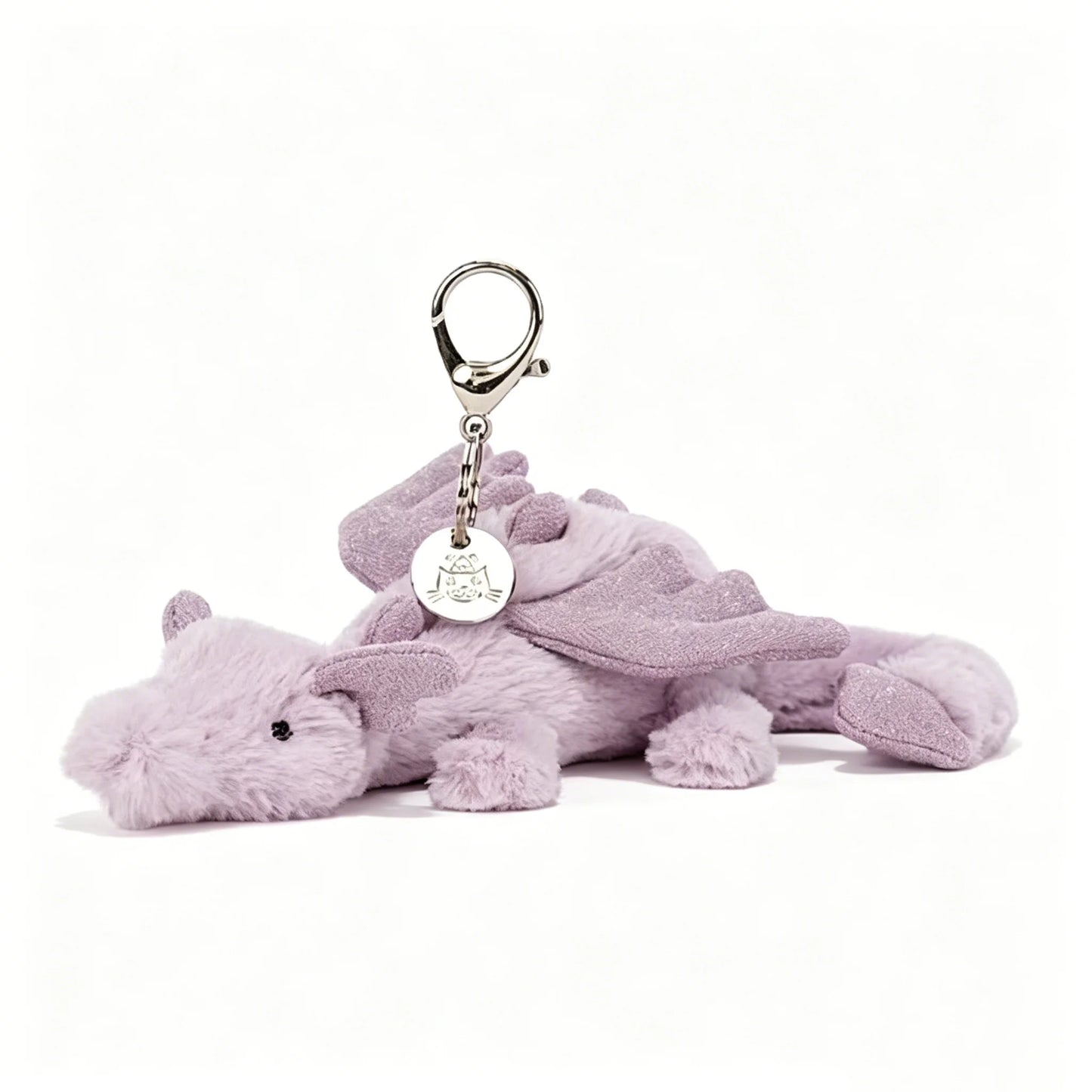 Cute White Dragon Plush Keychain | Soft Stuffed Animal Charm