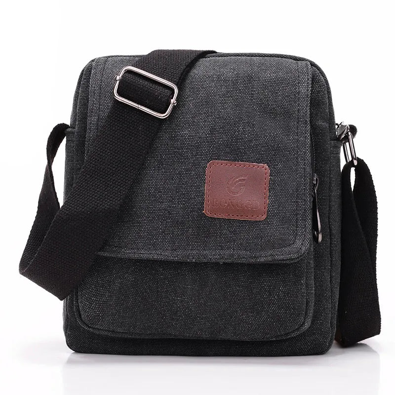 Bolso cruzado informal de lona retro para hombre | Perfecto para ir al trabajo