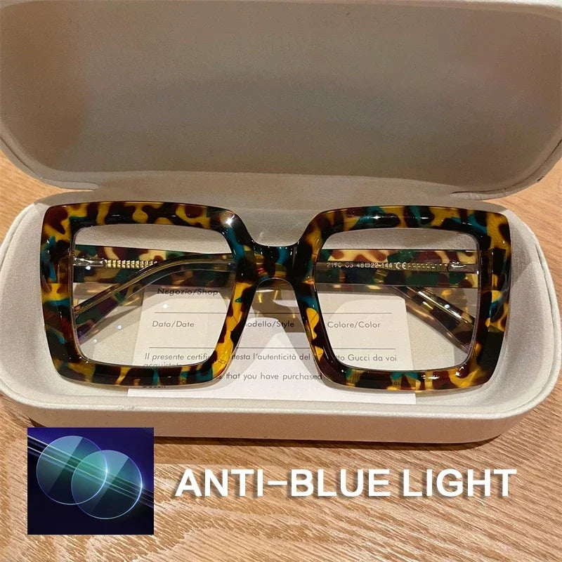 Stylish Square Reading Glasses with Anti Blue Light Protection