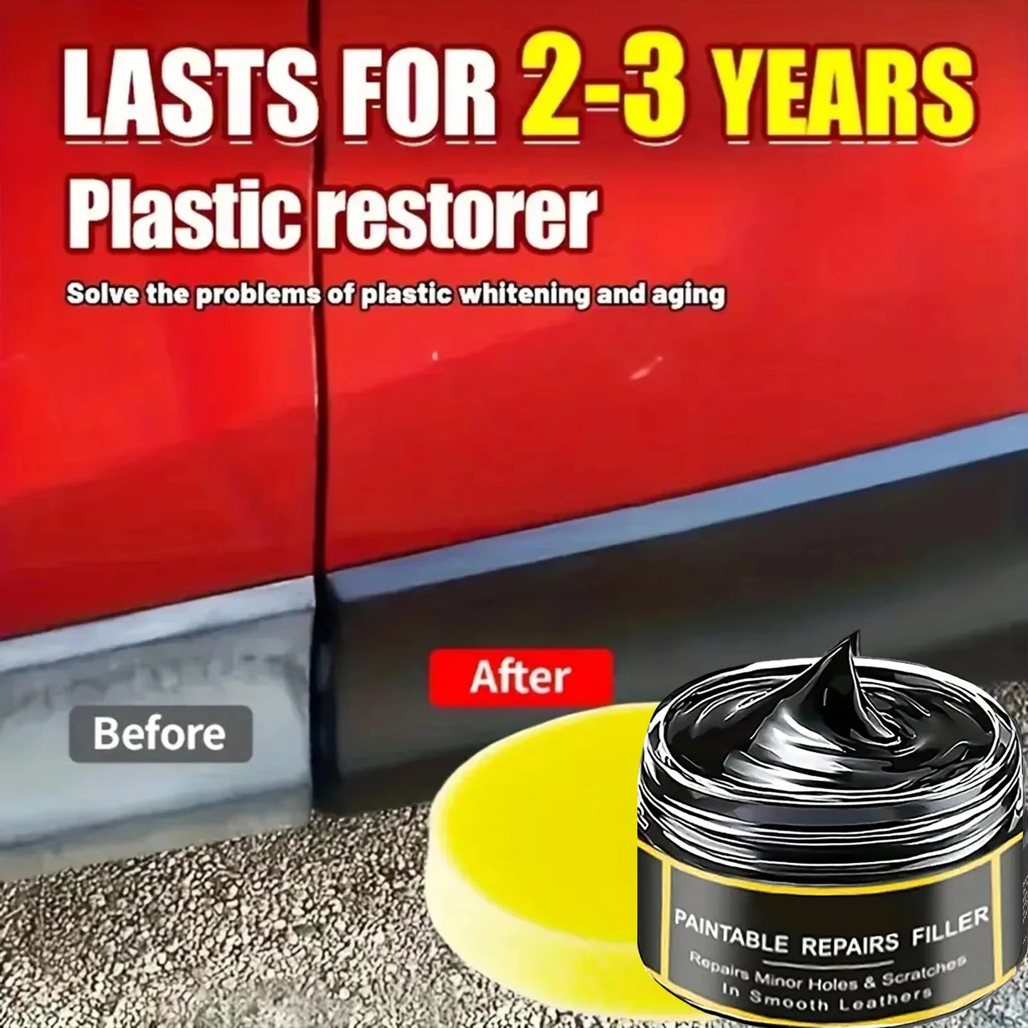 Car Interior Plastic Leather Scratch Repair Paste | Anti-Aging Solution