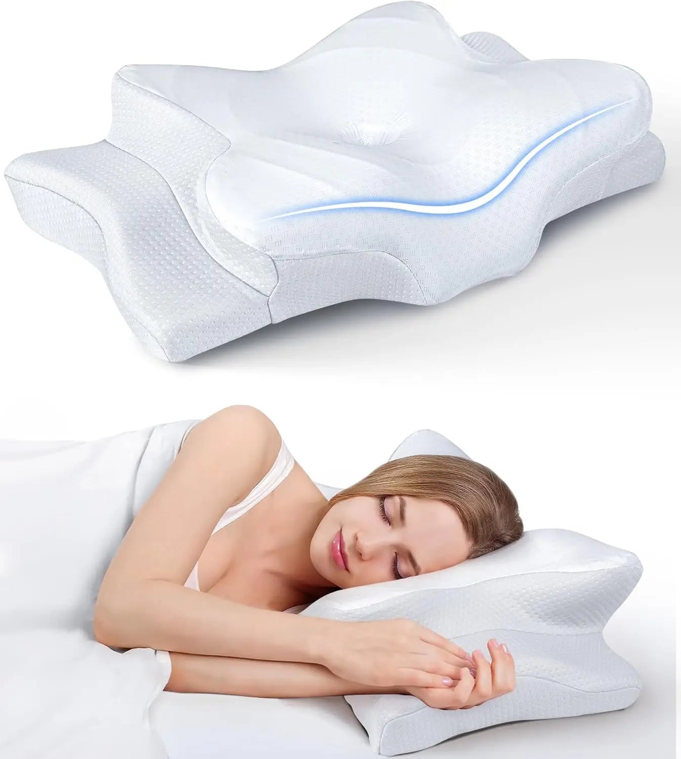 Ergonomic Memory Foam Neck Support Pillows for Pain Relief