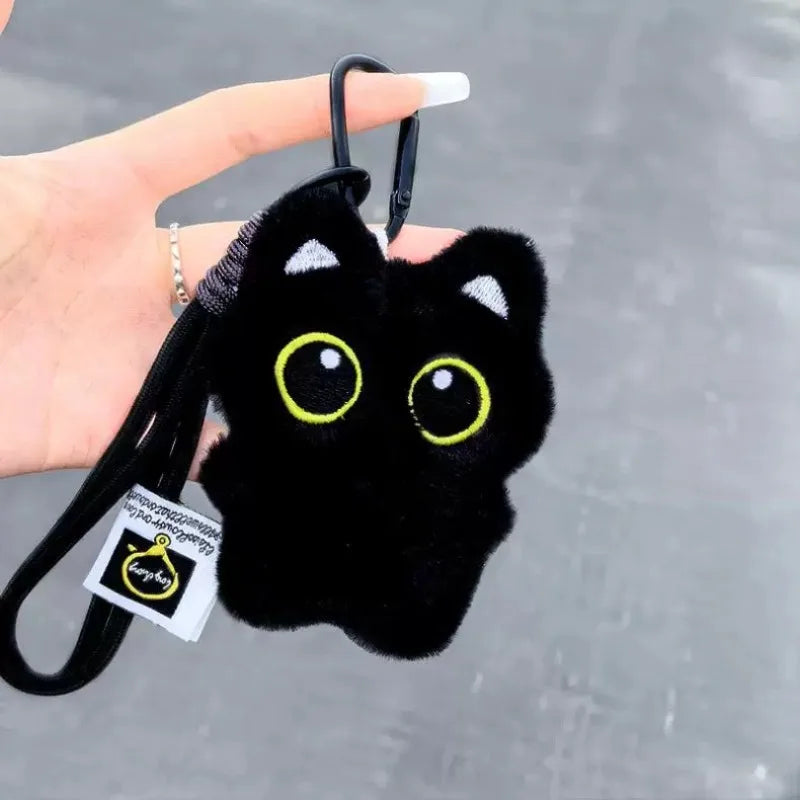 Cute Black Kitty Plush Keychains | Adorable Soft Kawaii Cat Dolls