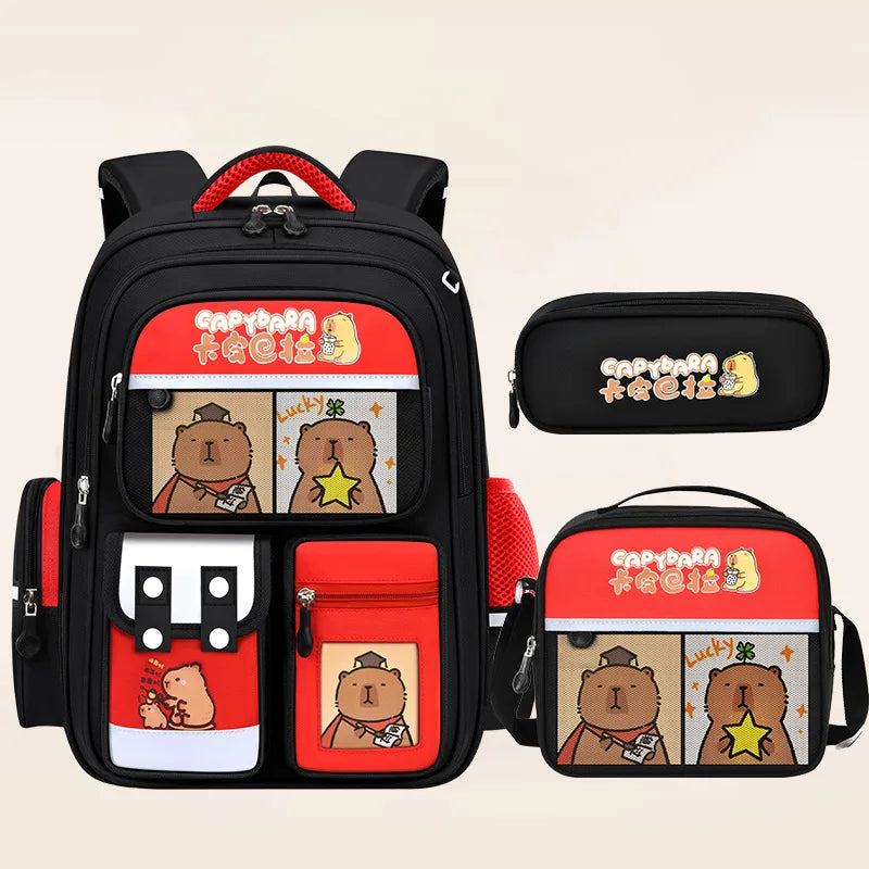 Cute Capybara School Bags for Kids | Fun Backpack Set