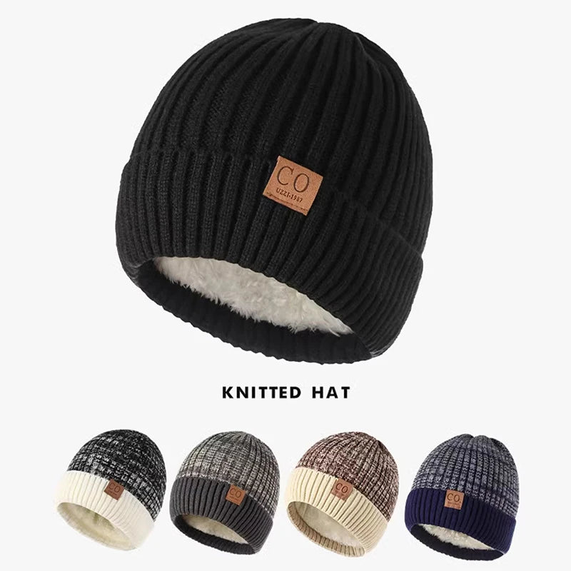 Unisex Warm Lined Knit Beanie | Cozy Brimless Ski Hat for Winter