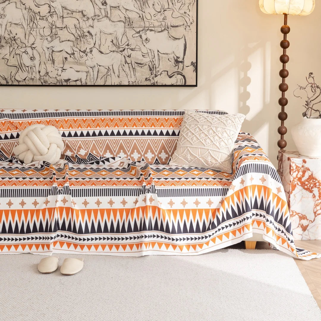 Bohemian Printed Sofa Cover | Soft, Pet Friendly Living Room Protector