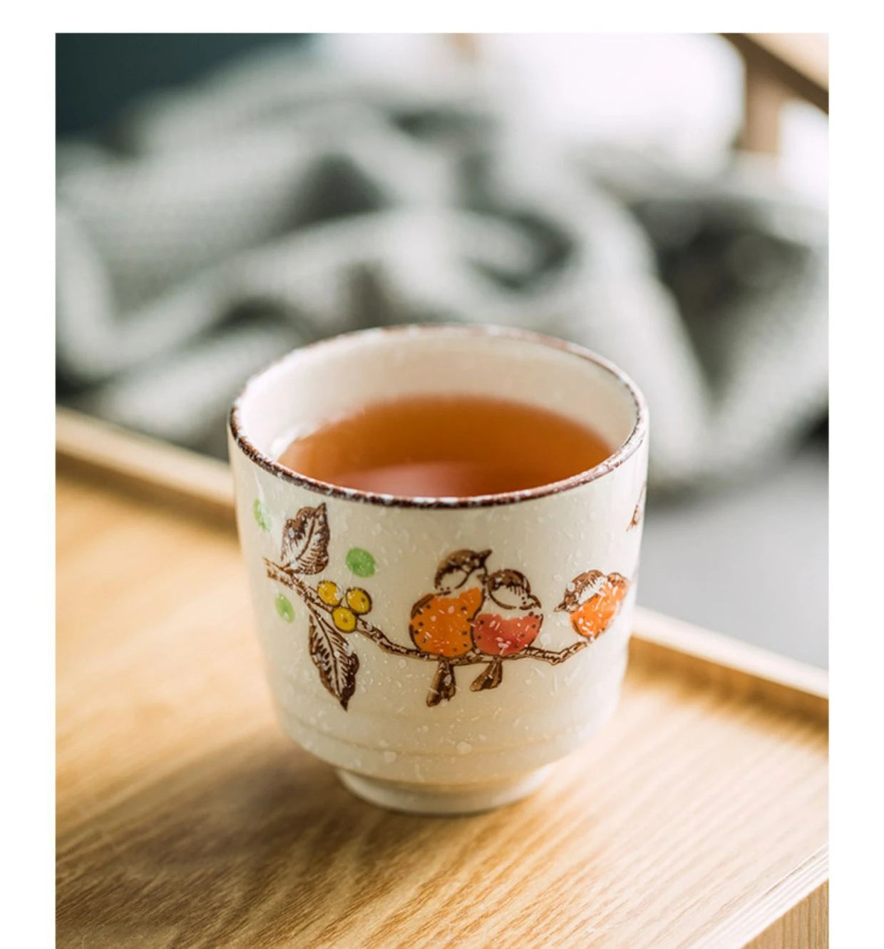 180ml Retro Japanese Ceramic Tea Cups | Hand-Painted Drinkware