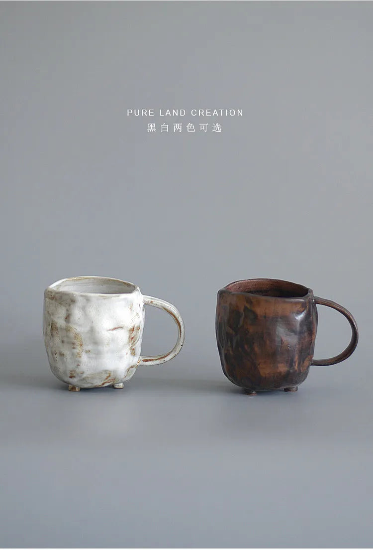 Taza de cerámica artesanal estilo japonés | Taza de café retro