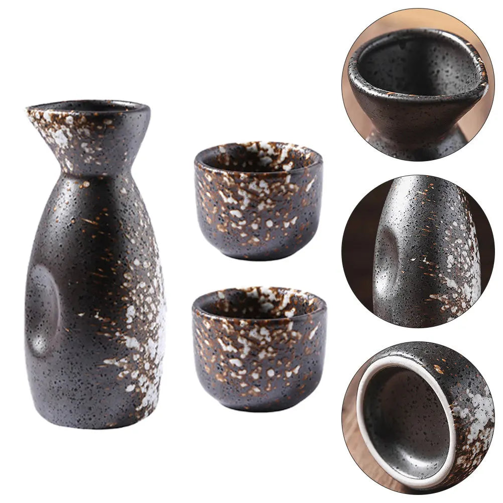 Japanese Style Ceramic Sake and Wine Set | Retro Design Drinkware