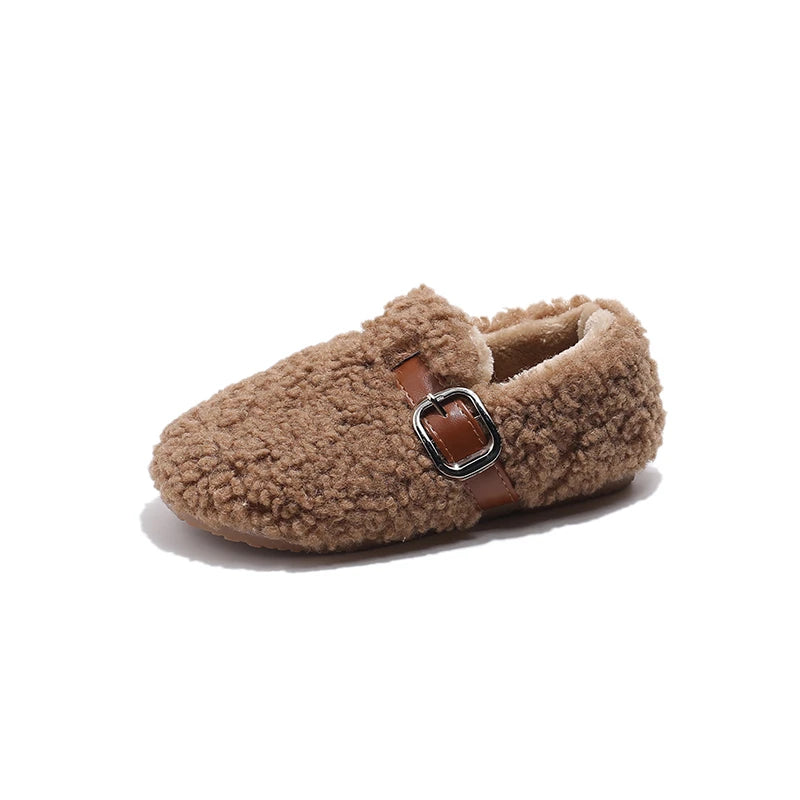 Kids' Warm Plush Flat Winter Shoes | Non-Slip Fashion Footwear