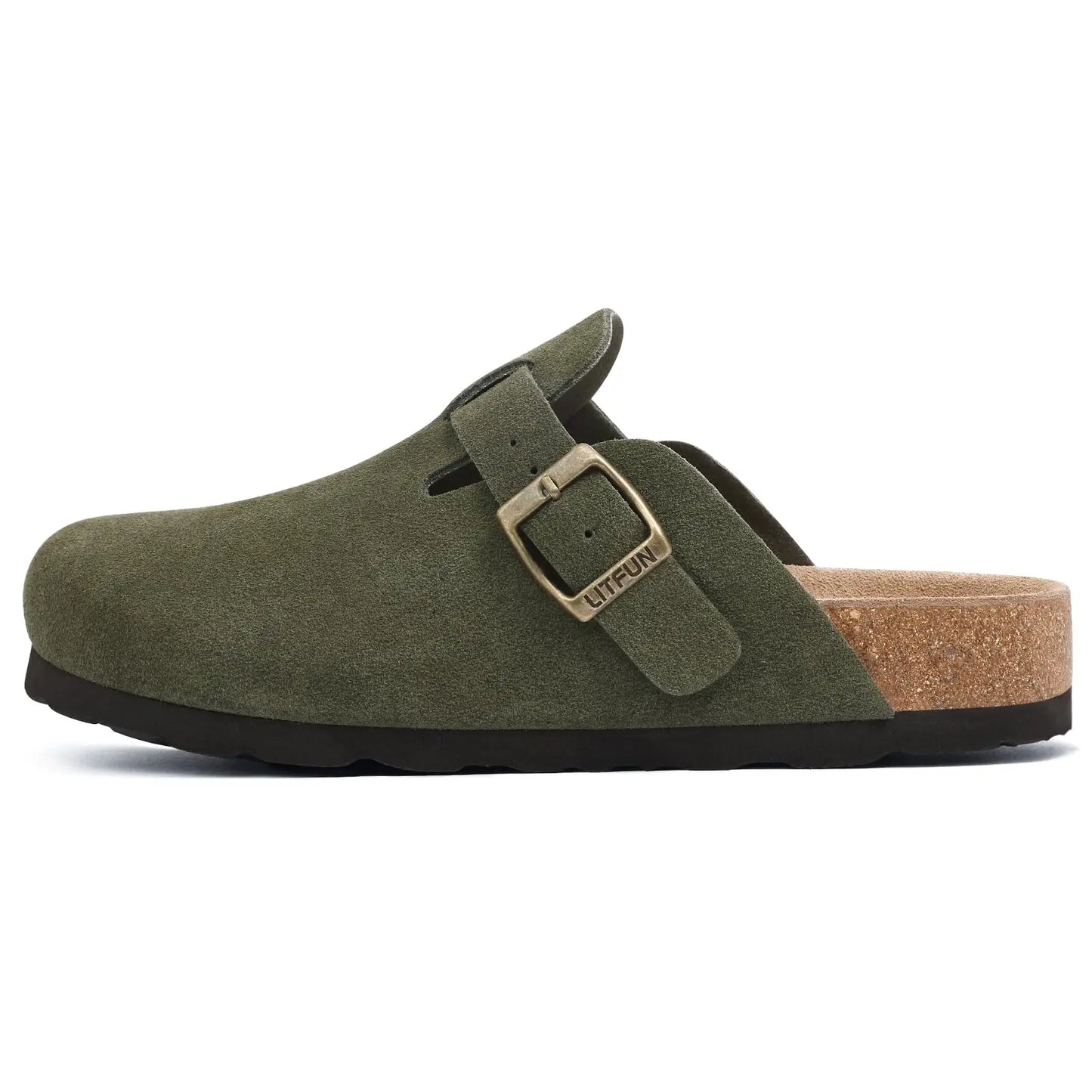 Women's Genuine Leather Clogs with Cork Footbed | Slip-On Comfort Slippers