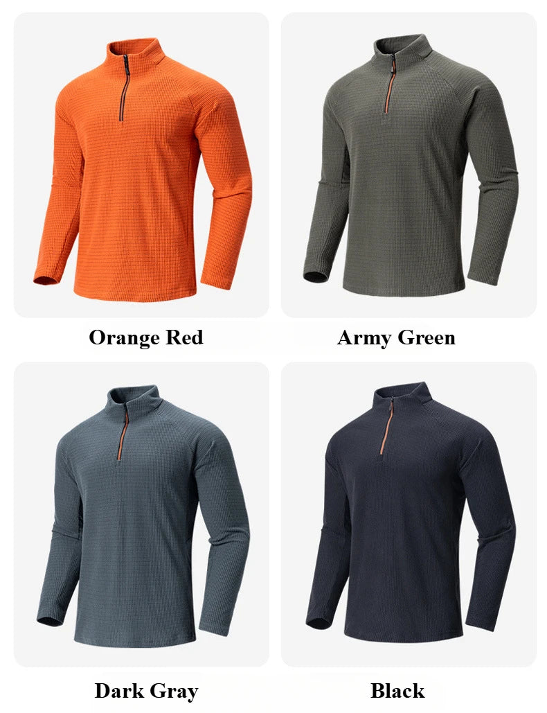 Men's Tactical Grid Fleece Pullover | Comfortable Warm Layer
