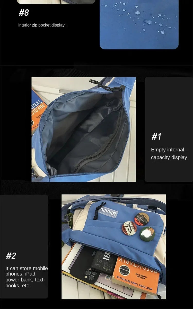Bandolera de hombre moderna de gran capacidad | Ideal para estudiantes