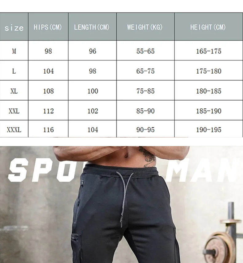 Men's Multi-Pocket Workout Training Pants | Stylish Jogging Sweatpants