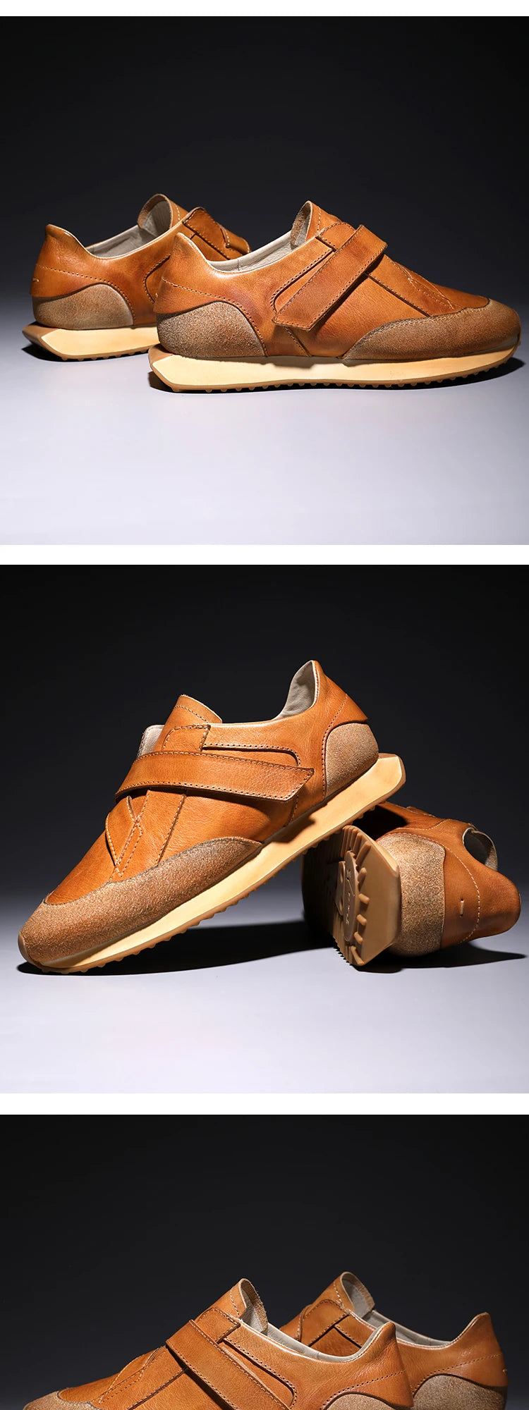 Handcrafted Men's Retro Casual Sneakers | Calf Leather Sneakers
