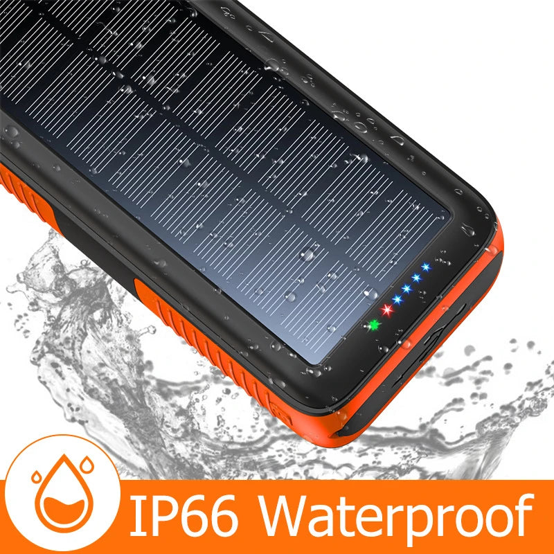 20000mAh Hand Crank Solar Power Bank | Waterproof Portable Charger