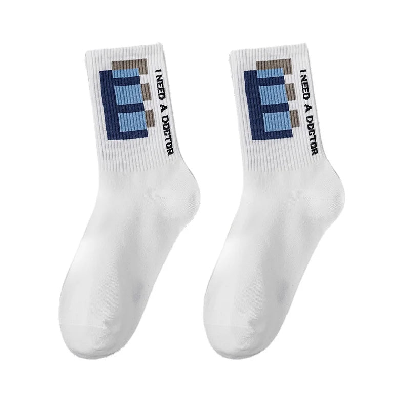 Funny Men's Crew Socks | Comfortable Cartoon Cotton Socks