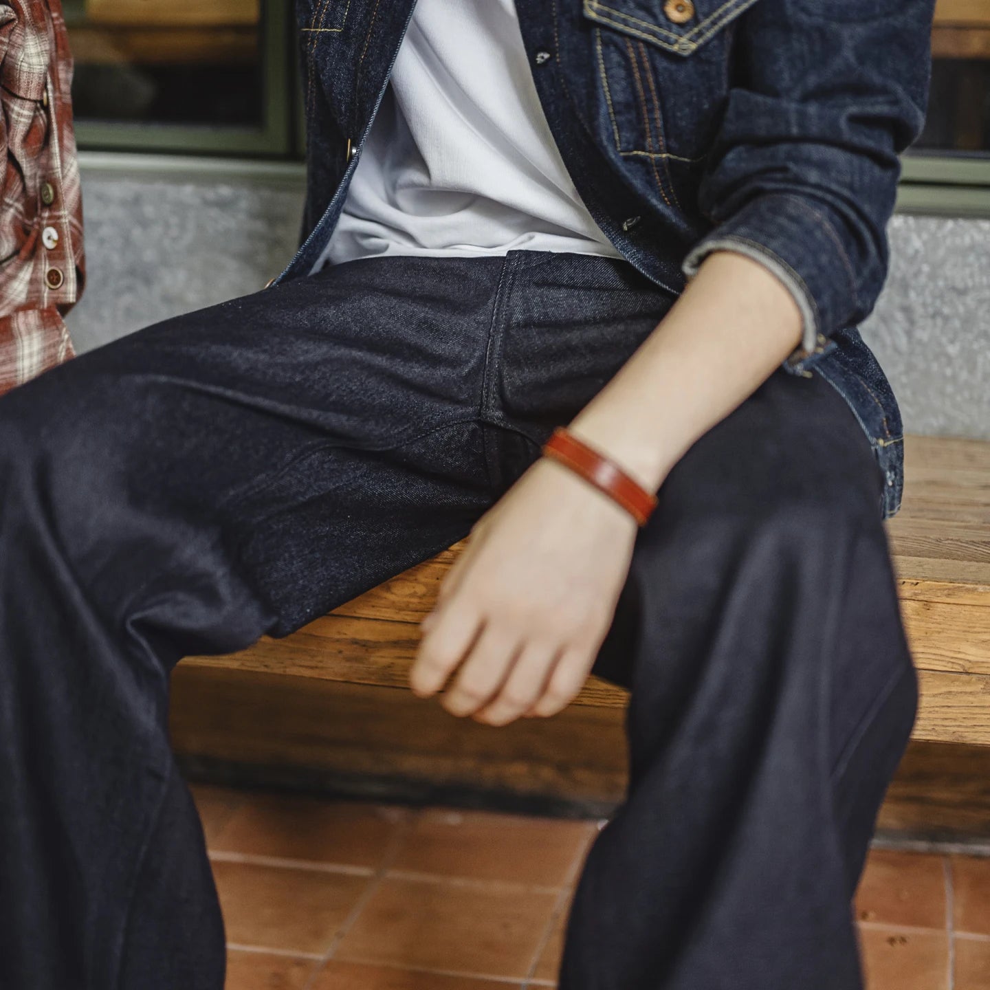 Vintage Loose Fit Raw Denim Wide-Leg Jeans for Men