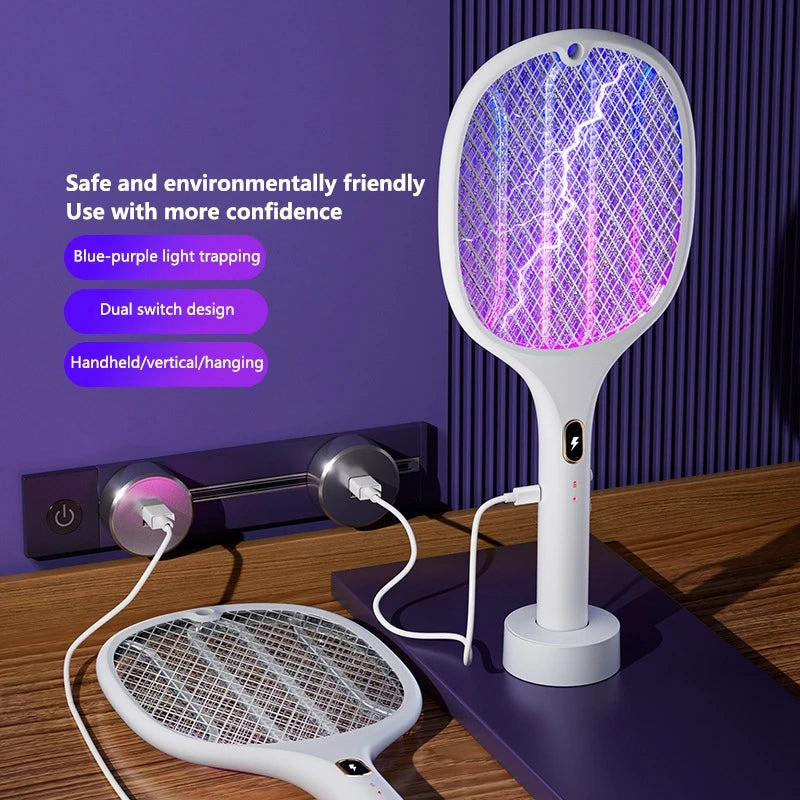 Multi-Functional Electric Bug Zapper Racket | USB Rechargeable Mosquito Killer