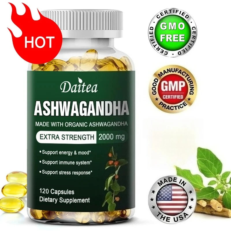 Organic Ashwagandha Extract Capsules for Mood & Energy Support