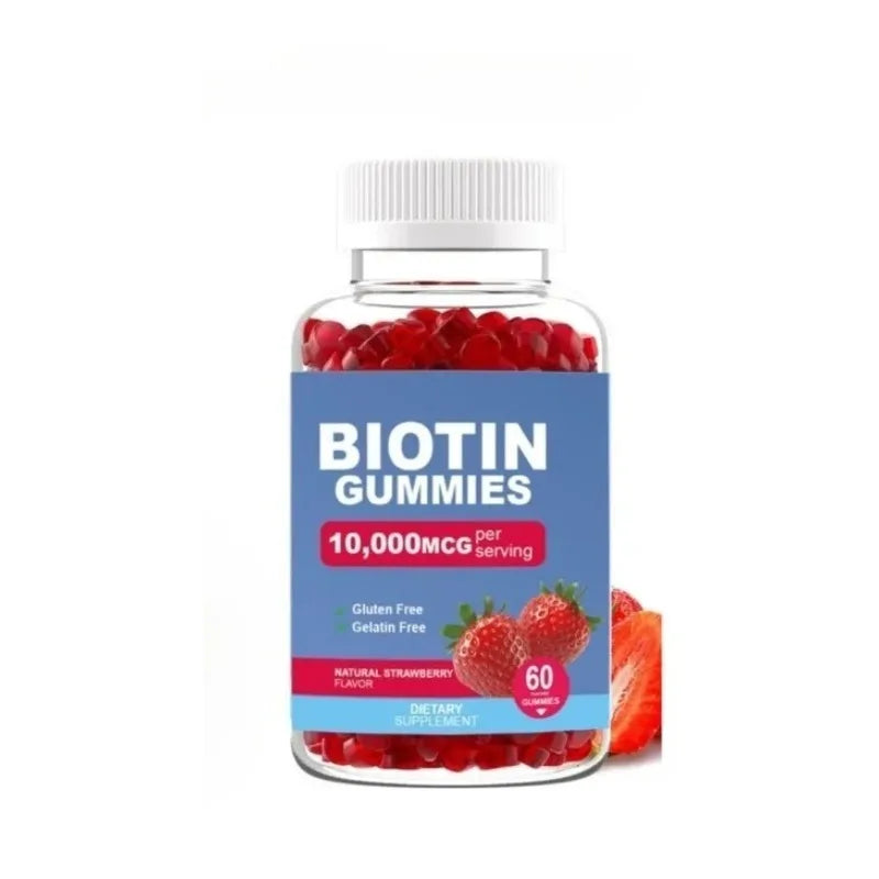 Biotin Gummies for Hair Growth | Delicious Strawberry Flavor