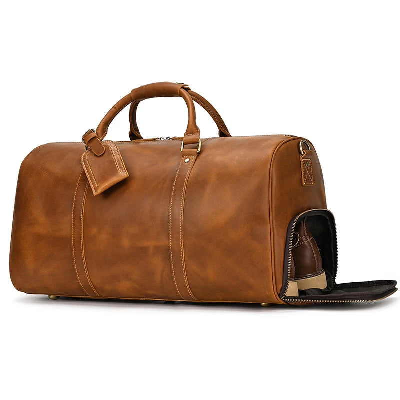 Luxury Genuine Leather Travel Bag for Men & Women | Versatile Duffle