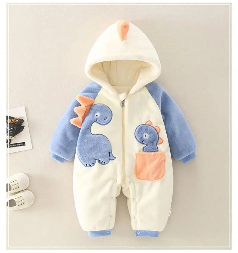 Thick Plush Newborn Baby Rompers | Cozy Winter Jumpsuit Outfits