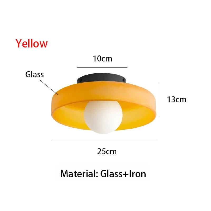 Multi-Colored Glass Ceiling Light | Modern Vintage Lighting Fixture