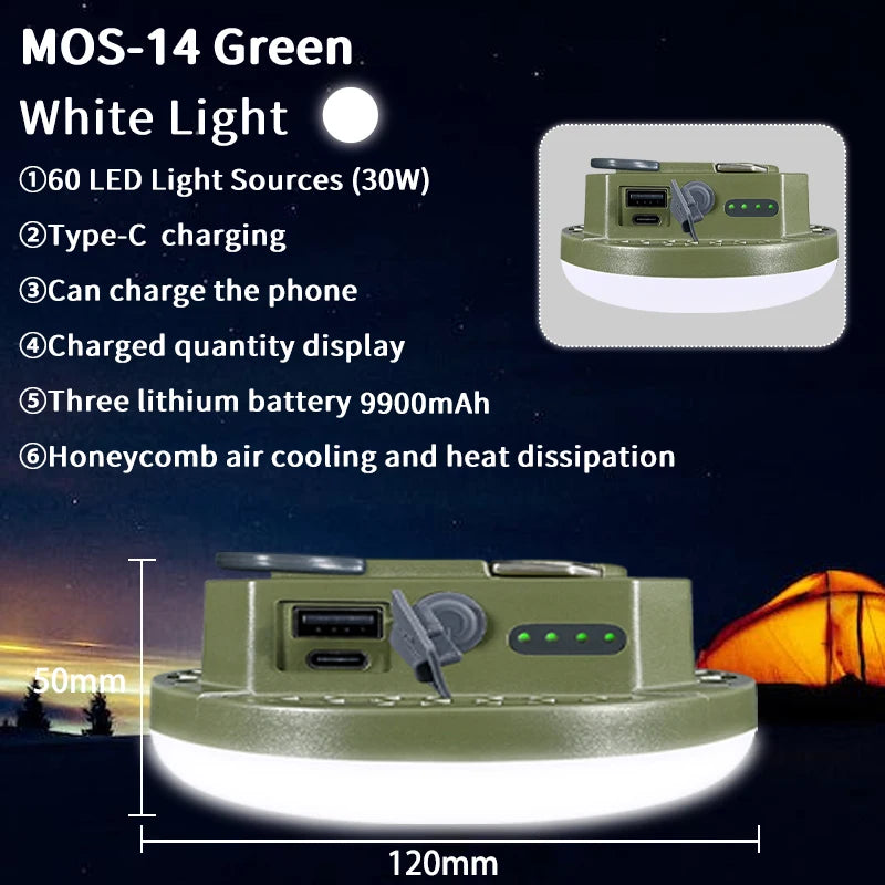 9900mAh Rechargeable Camping Lantern & Flashlight | Bright & Versatile