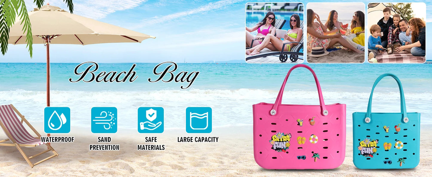 Fashionable Waterproof Beach Bag | Stylish EVA Solid Color Tote