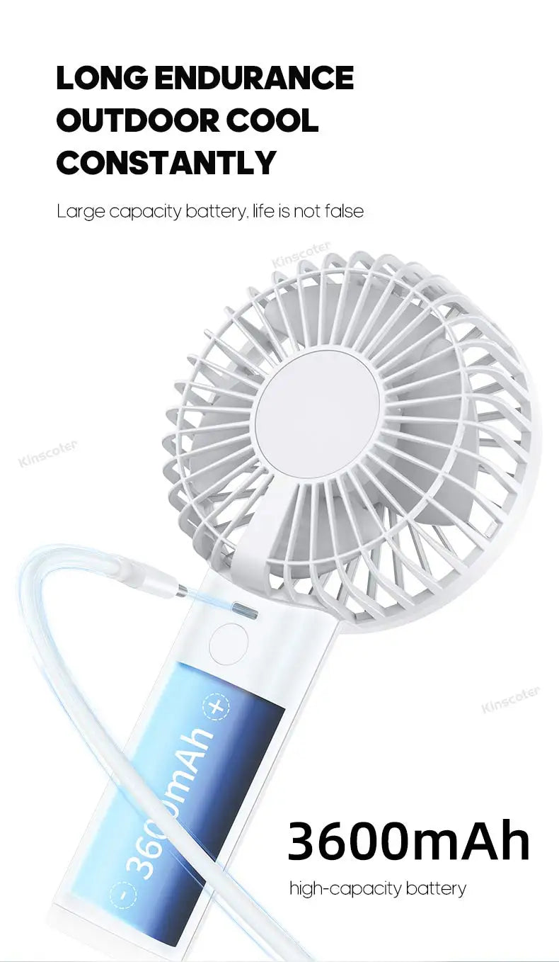 Portable Mini USB Hand Fan | Rechargeable with Night Light