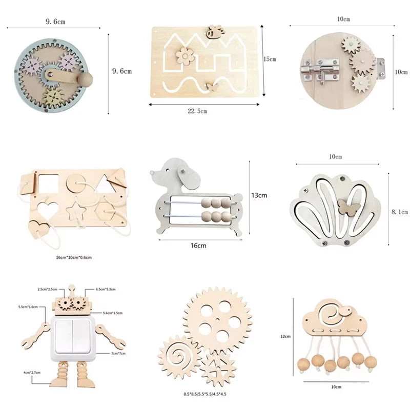 Educational Montessori Busy Board for Kids | Sensory Wooden Toys