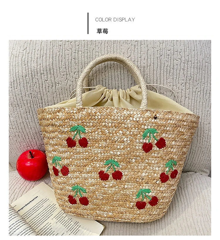 Casual Sweet Tote Bags | Perfect Straw Embroidery Shoulder Bag