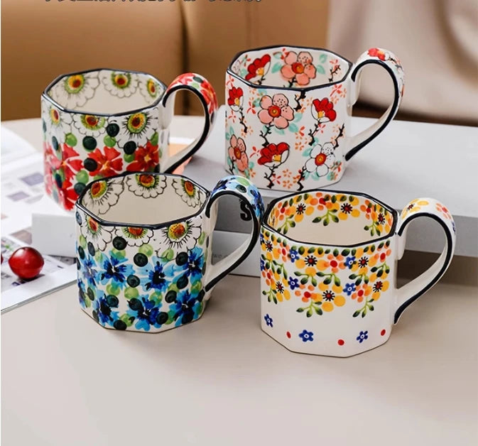 Retro Flower Mug | Stylish Ceramic Coffee & Tea Cup for All Occasions