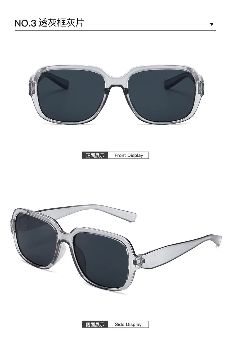 Trendy Retro Black Square Frame Sunglasses for Women & Men