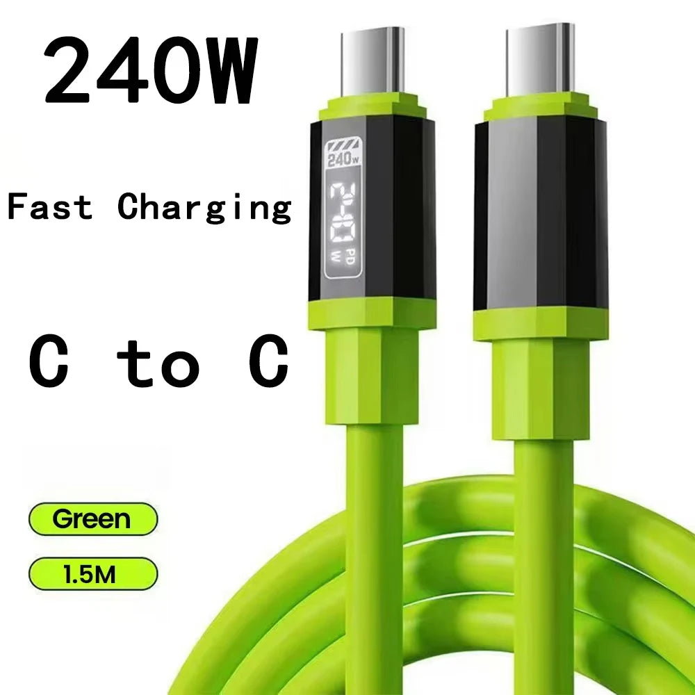 240W Super Fast Charging USB-C Cable for Mobile Devices