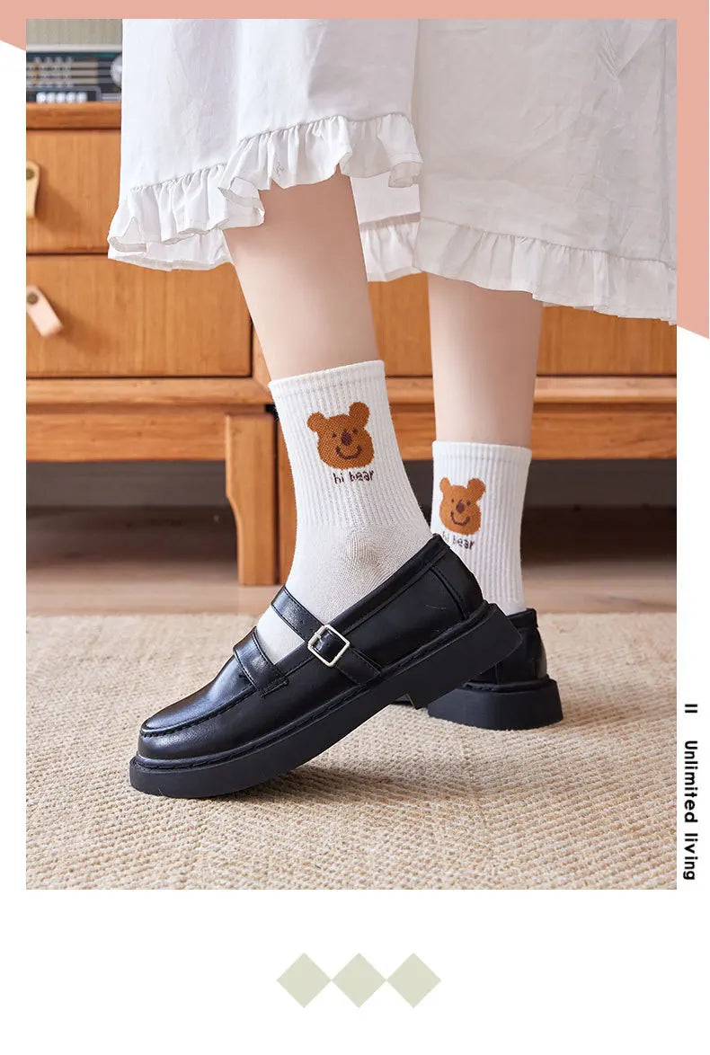 Women's Winter Cartoon Bear Socks | Cute Kawaii Style Collection