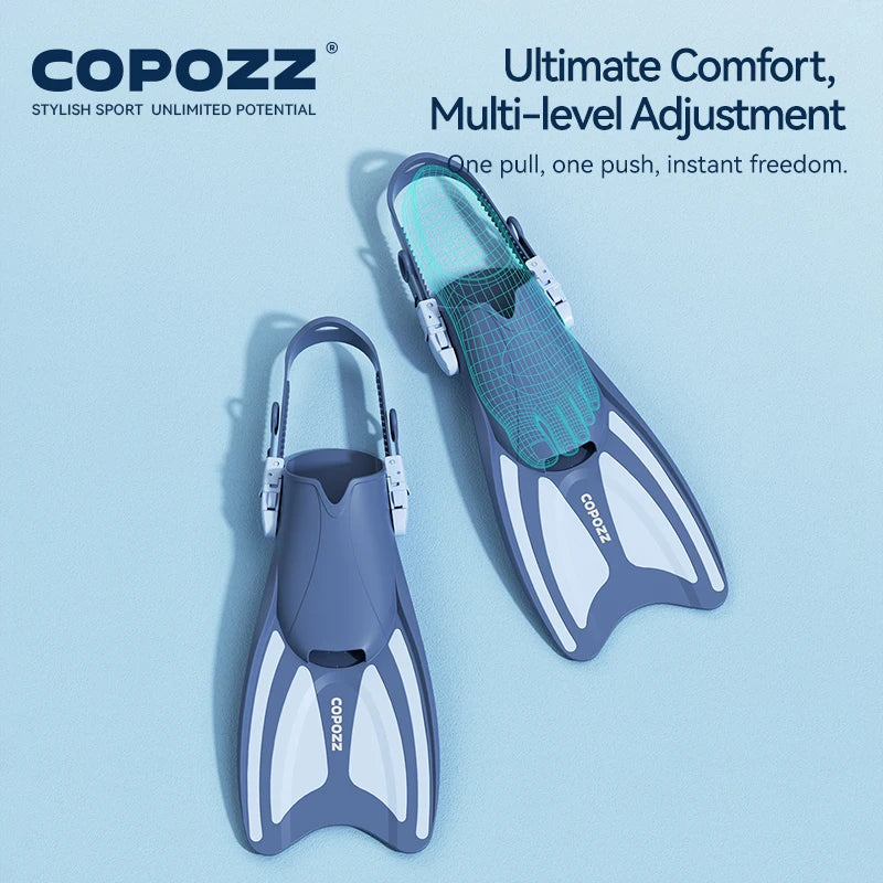Adjustable Length Snorkel Fins for Kids | Diving Fins for Water Fun