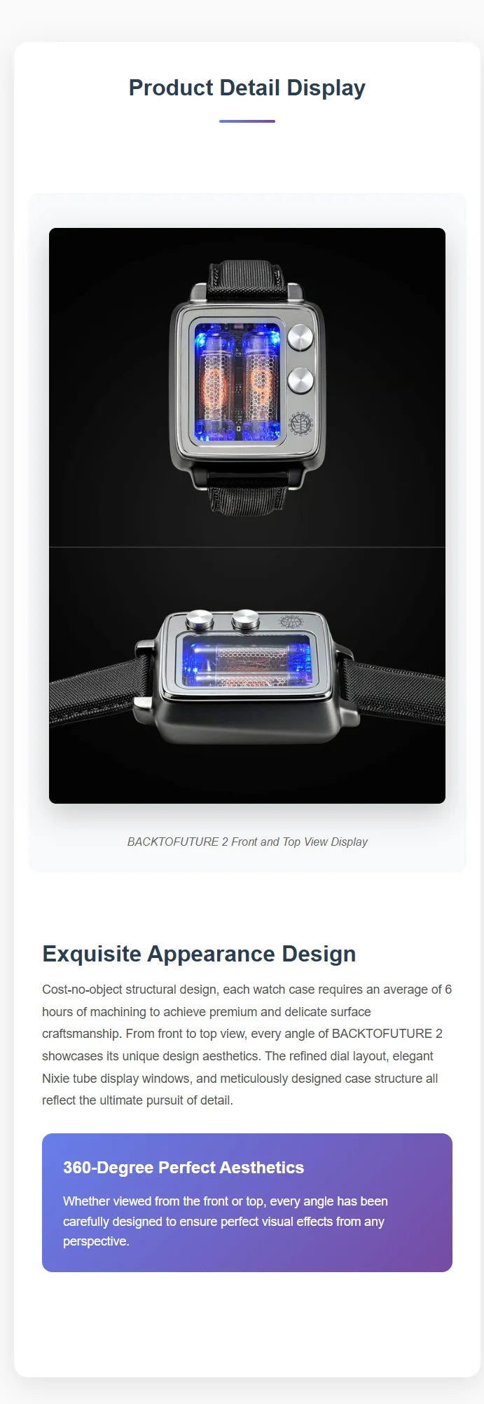 Neon Nixie Tube Digital Watch | Sapphire Glass, 9-Color Backlight