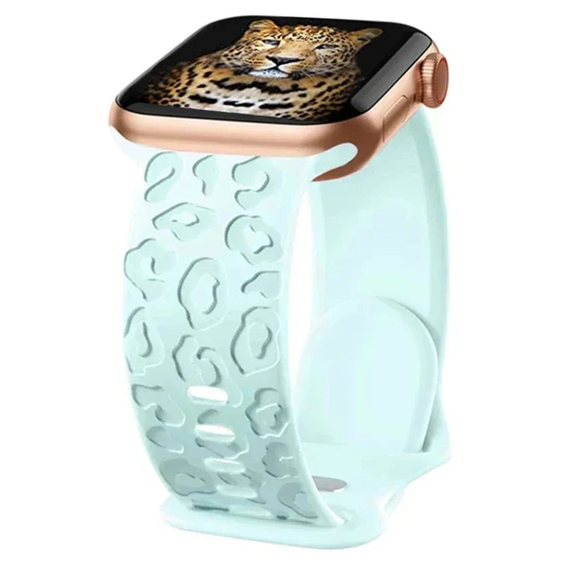 Stylish Engraved Silicone Watch Strap for Apple Watch